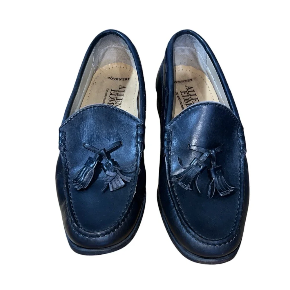 Allen Edmonds Coventry Tassel Loafers Mens Size 8 Black Leather Slip On Shoes